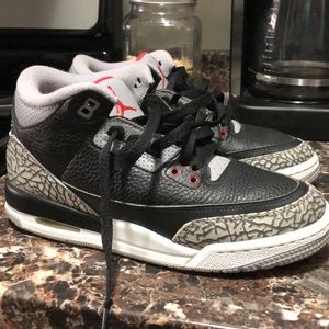 Air Jordan 3 GS size 6.5Y Black Cement Kids